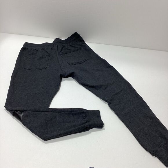 Nappy Tabs Joggers Sweatpants Urban Couture M Men’s Black Faux Leather Pockets - Picture 15 of 15